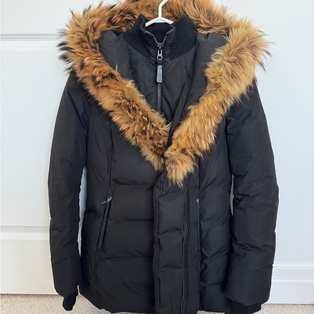 Mackage Women’s Black Puffer Jacket with Fur Trim